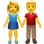 Woman and Man Holding Hands emoji, Apple design