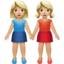 Women Holding Hands, Medium-light skin tone