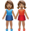 Women Holding Hands, Medium skin tone