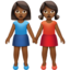 Women Holding Hands, Medium-dark skin tone