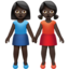 Women Holding Hands, Dark skin tone