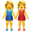 Download Women Holding Hands emoji, Apple style