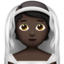 Person with Veil, Dark skin tone