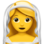 Download Woman with Veil emoji, Apple style