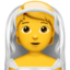 Person with Veil emoji, Apple design
