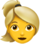 Woman Blond Hair emoji PNG