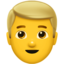 Man Blond Hair emoji, Apple design
