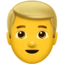 Man Blond Hair emoji on iPhone