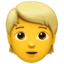 Person: Blond Hair emoji on iPhone