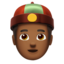 Person with Skullcap, Medium-dark skin tone