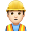 Man Construction Worker, Light skin tone
