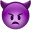 Download Angry Face with Horns emoji, Apple style