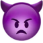 Angry Face with Horns emoji, Apple design