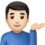 Man Tipping Hand, Light skin tone