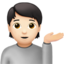 Person Tipping Hand, Light skin tone