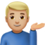Man Tipping Hand, Medium-light skin tone