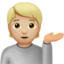 Person Tipping Hand, Medium-light skin tone