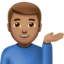 Man Tipping Hand, Medium skin tone