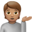 Person Tipping Hand, Medium skin tone