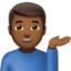 Man Tipping Hand, Medium-dark skin tone