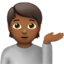 Person Tipping Hand, Medium-dark skin tone