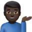 Man Tipping Hand, Dark skin tone