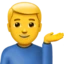 Man Tipping Hand emoji, Apple design