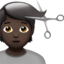 Person Getting Haircut, Dark skin tone