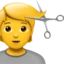 Person Getting Haircut emoji, Apple design