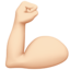 Flexed Biceps, Light skin tone
