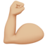 Flexed Biceps, Medium-light skin tone