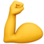Flexed Biceps emoji, Apple design