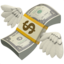Money with Wings emoji, Apple design