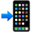 Mobile Phone with Arrow emoji on iPhone