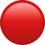 Red Circle emoji, Apple design