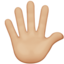 Hand with Fingers Splayed, Medium-light skin tone