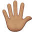 Hand with Fingers Splayed, Medium skin tone