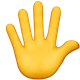 Hand with Fingers Splayed emoji, Apple design