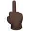 Middle Finger, Dark skin tone