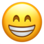 Beaming Face with Smiling Eyes on Apple