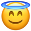 Smiling Face with Halo emoji, Apple design