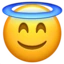 Smiling Face with Halo emoji on iPhone