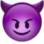 Download Smiling Face with Horns emoji, Apple style