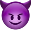 Smiling Face with Horns emoji, Apple design