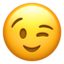 Winking Face emoji, Apple design