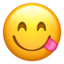 Face Savoring Food emoji, Apple design