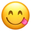 Face Savoring Food emoji on iPhone