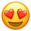 Smiling Face with Heart-eyes emoji on iPhone