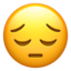 Pensive Face emoji, Apple design