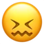 Confounded Face emoji on iPhone